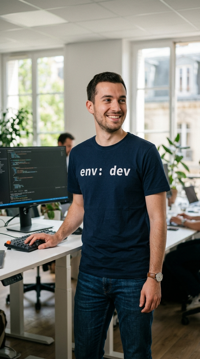 env: dev – Developer mode t-shirt